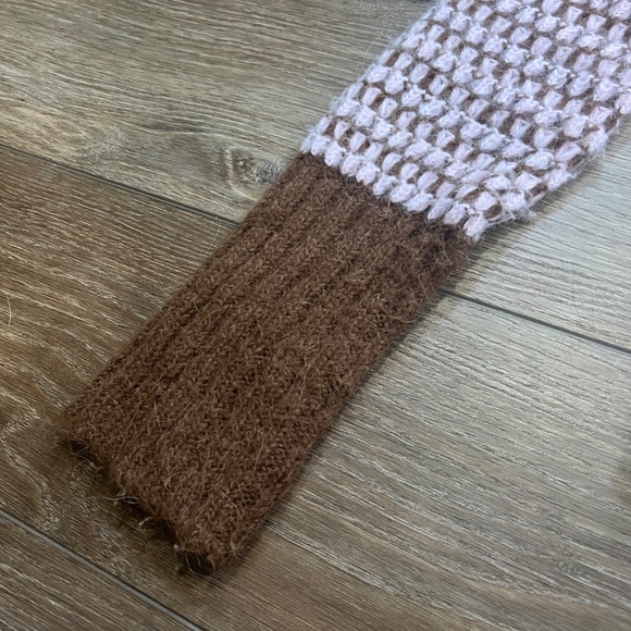 Free People Button Front Cardigan Sweater Brown/Pink XS Alpaca Long Sleeves - Picture 5 of 14